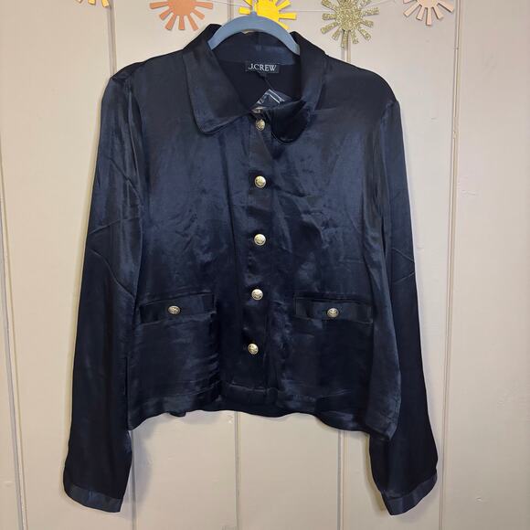 J. Crew Black button down Large 2023 new with tags - Picture 1 of 4